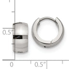 Polished Hinged Hoop Earrings in Stainless Steel