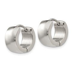 Chisel Stainless Steel Polished 7mm Hinged Hoop Earrings