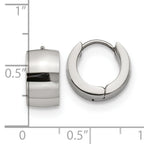 Chisel Stainless Steel Polished 7mm Hinged Hoop Earrings