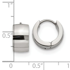 Chisel Stainless Steel Polished 7mm Hinged Hoop Earrings