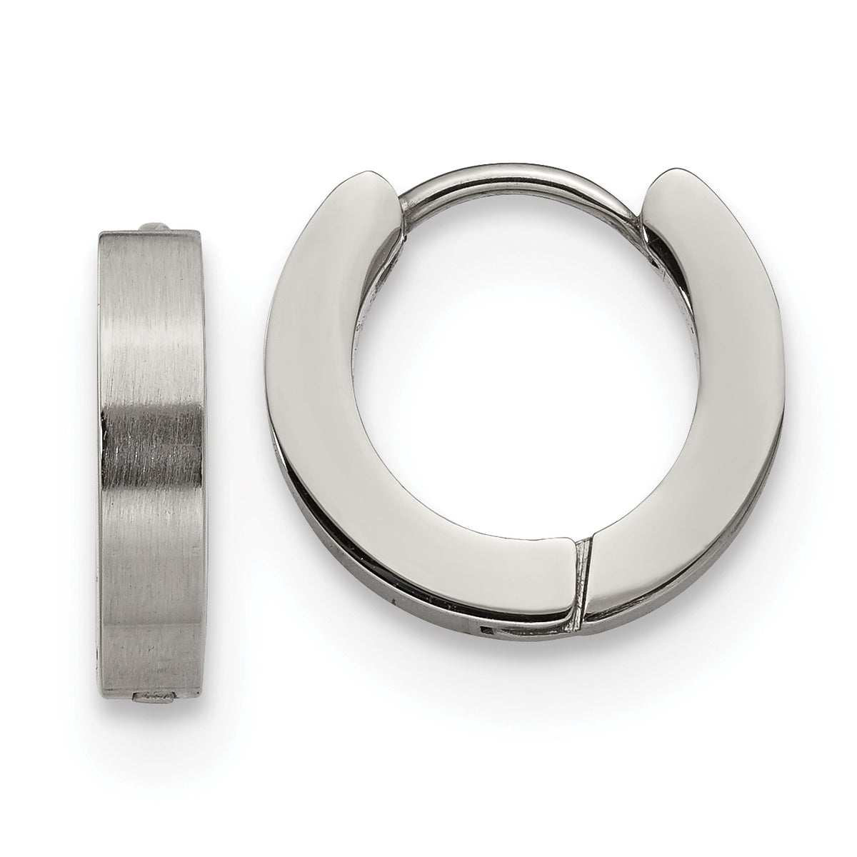 Chisel Stainless Steel Brushed and Polished 3mm Hinged Hoop Earrings