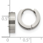 Brushed & Polished Hinged Hoop Earrings in Stainless Steel