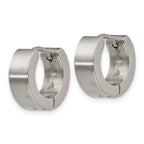 Brushed & Polished Hinged Hoop Earrings in Stainless Steel