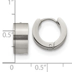 Chisel Stainless Steel Brushed and Polished 6mm Hinged Hoop Earrings