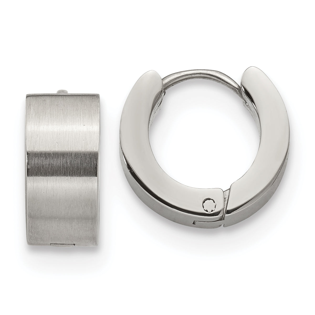 Chisel Stainless Steel Brushed and Polished 6mm Hinged Hoop Earrings
