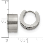 Brushed & Polished Hinged Hoop Earrings in Stainless Steel