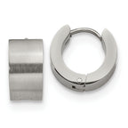 Chisel Stainless Steel Brushed and Polished 7mm Hinged Hoop Earrings