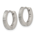Chisel Stainless Steel Polished and Sandblasted 2mm Hinged Hoop Earrings