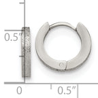 Chisel Stainless Steel Polished and Sandblasted 2mm Hinged Hoop Earrings
