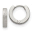 Chisel Stainless Steel Polished and Sandblasted 3mm Hinged Hoop Earrings