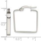 Polished Square Hoop Earrings in Stainless Steel, 20mm