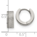 Polished & Sandblasted Hinged Hoop Earrings in Stainless Steel