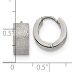 Polished & Sandblasted Hinged Hoop Earrings in Stainless Steel