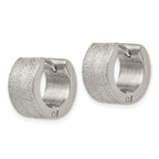 Polished & Sandblasted Hinged Hoop Earrings in Stainless Steel