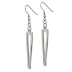Twisted Rectangle Dangle Earrings in Stainless Steel