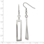 Twisted Rectangle Dangle Earrings in Stainless Steel