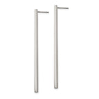 Polished Long Bar Drop Earrings in Stainless Steel