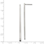 Polished Long Bar Drop Earrings in Stainless Steel