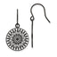 Stainless Steel Polished Black IP-plated Laser Cut Shepherd Hook Earrings