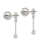 Stainless Steel Polished w/Preciosa Crystal Front/Back Post Dangle