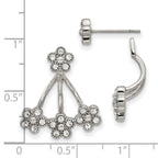 Stainless Steel Polished w/Preciosa Crystal Post w/Jacket Earrings