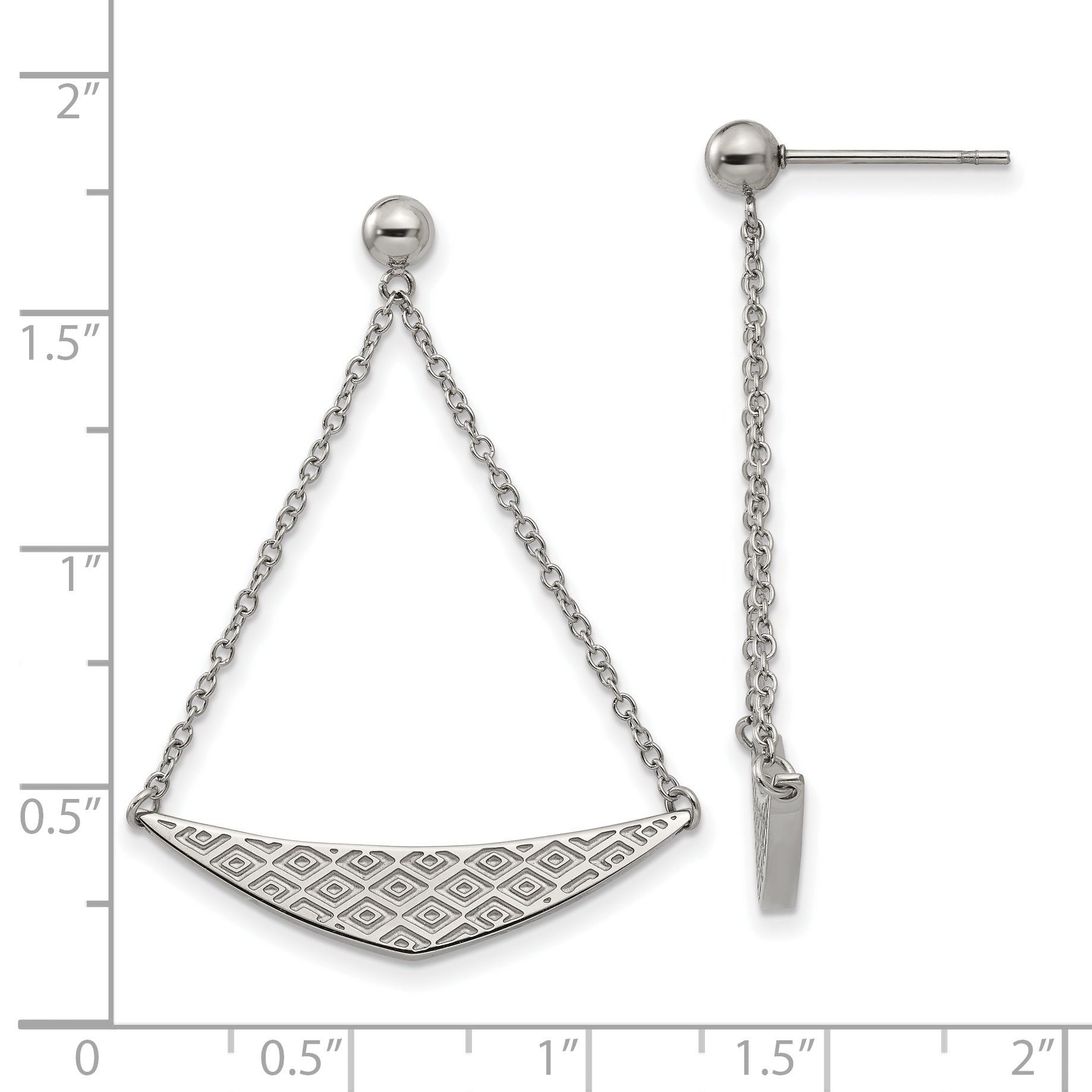 Stainless Steel Polished Post Dangle Earrings