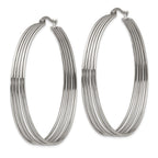 Chisel Stainless Steel Polished Wire Hoop Earrings