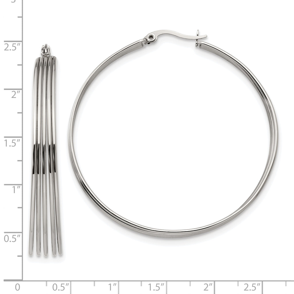 Chisel Stainless Steel Polished Wire Hoop Earrings