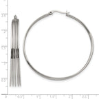 Chisel Stainless Steel Polished Wire Hoop Earrings