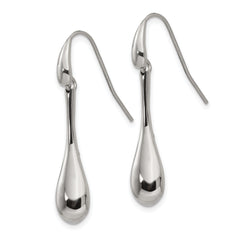 Stainless Steel Polished Dangle Shepherd Hook Earrings