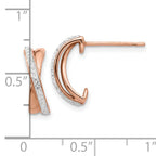 Chisel Stainless Steel Polished Rose IP-plated with Preciosa Crystal Post Earrings