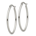 Polished Oval Hoop Earrings in Stainless Steel