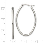 Polished Oval Hoop Earrings in Stainless Steel