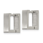 Chisel Stainless Steel Brushed Square Hoop Earrings