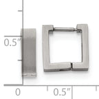 Chisel Stainless Steel Brushed Square Hoop Earrings