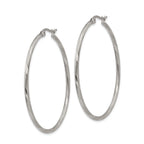 Polished & Textured Hinged Hoop Earrings in Stainless Steel