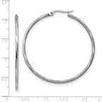 Polished & Textured Hinged Hoop Earrings in Stainless Steel