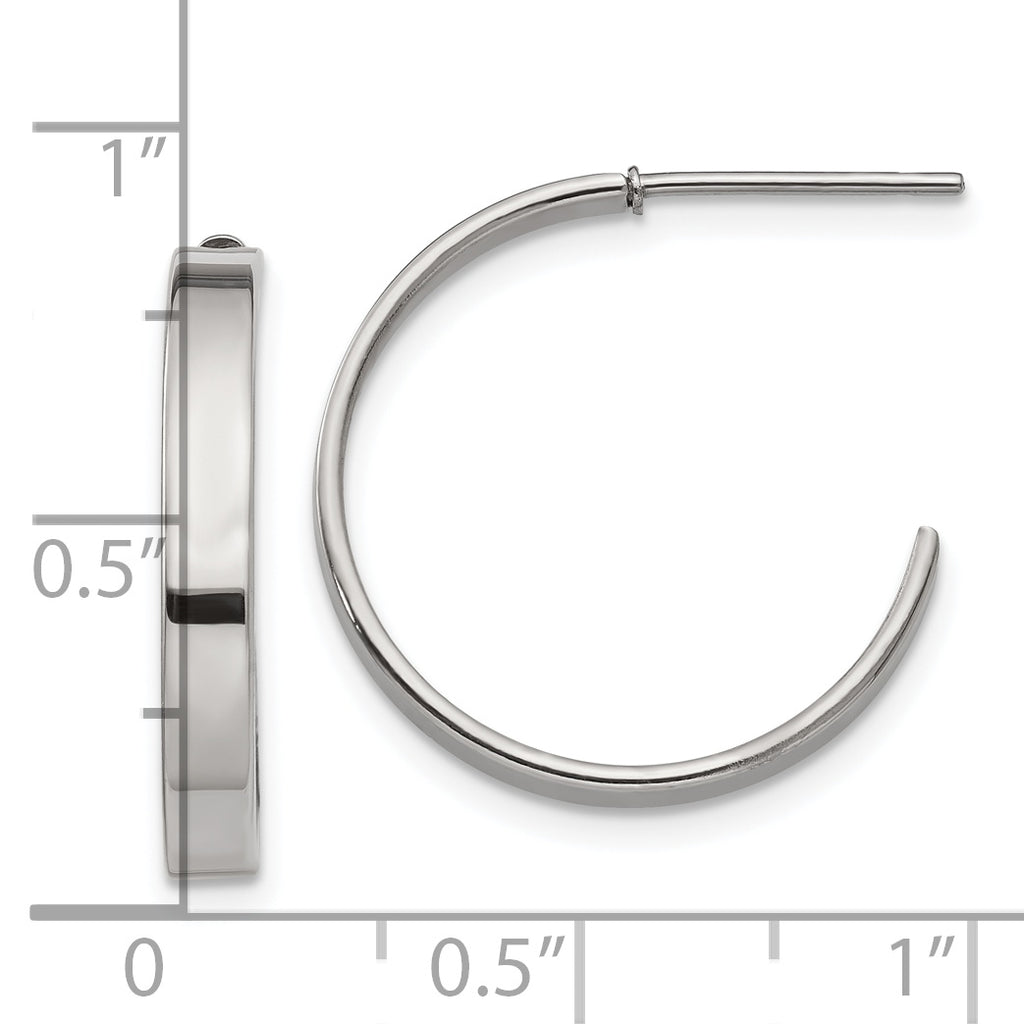 Sophia Jewelers Polished Stainless Steel J Hoop Earrings Gift Ready
