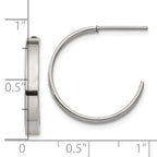 Sophia Jewelers Polished Stainless Steel J Hoop Earrings Gift Ready