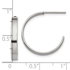 Sophia Jewelers Polished Stainless Steel J Hoop Earrings Gift Ready