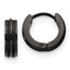Chisel Stainless Steel Polished Black IP-plated Laser cut 4mm Hinged Hoop Earrings