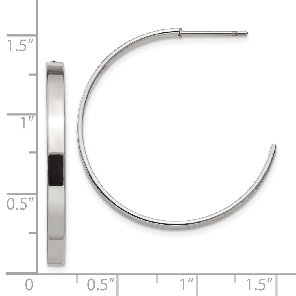 Sophia Jewelers Polished Stainless Steel Women's Hoop Earrings Gift Ready