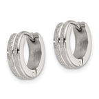 Laser-Cut Hinged Hoop Earrings in Stainless Steel