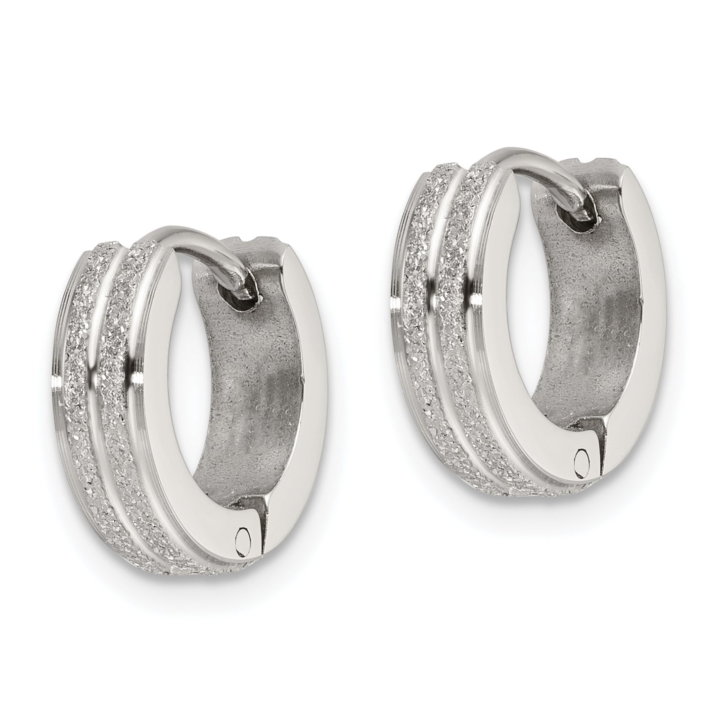 Laser-Cut Hinged Hoop Earrings in Stainless Steel