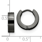 Black IP-Plated Hinged Hoop Earrings in Stainless Steel