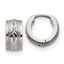 Chisel Stainless Steel Polished and Textured 6mm Hinged Hoop Earrings
