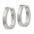 Polished Hinged Hoop Earrings in Stainless Steel