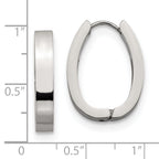Polished Hinged Hoop Earrings in Stainless Steel