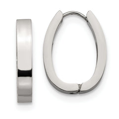 Chisel Stainless Steel Polished 4mm Hinged Hoop Earrings