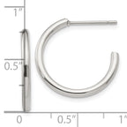 Sophia Jewelers Polished Stainless Steel C-Hoop Earrings with Gift Pouch